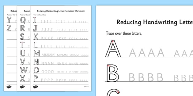 reducing handwriting letter formation worksheets handwriting