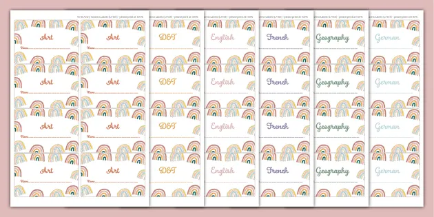 Muted Rainbow KS1 Book Labels (Teacher-Made) - Twinkl