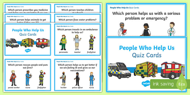 Jobs - People Who Help Us Quiz Cards - Esl Jobs Game