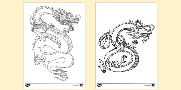 simple dragon outline for kids