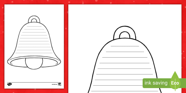 Christmas Bell Writing Paper Printable by LailaBee