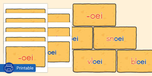 Graad 2 Klanke Woordmuurkaarte -oei (teacher made) - Twinkl