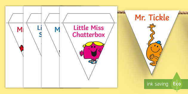 Mr. Men and Little Miss Display Bunting - Twinkl