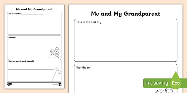 KS1 Me and My Grandparent Worksheet / Worksheet