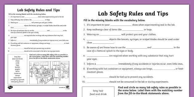 lab safety rules