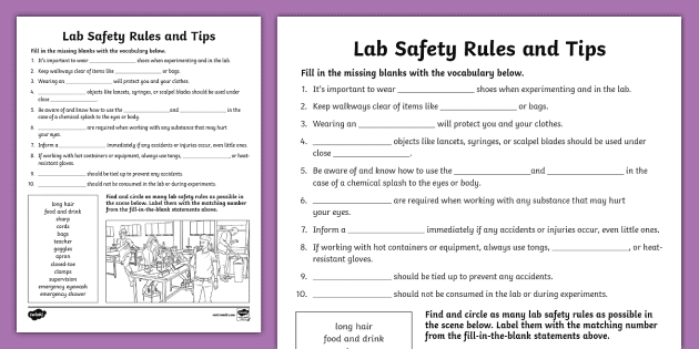 lab safety pictures rules