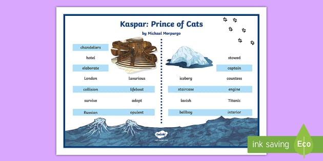 Word Mat To Support The Teaching Of Kaspar Prince Of Cats By Michael