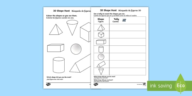 3d shape hunt homework