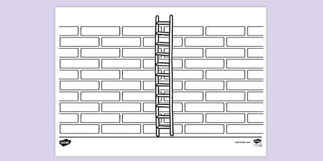 free-ladder-leaning-against-wall-colouring-sheet-twinkl