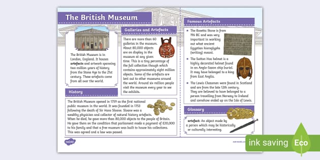 The British Museum Fact File - Twinkl - KS2 (teacher made)