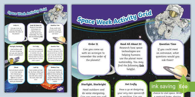 World Space Week Activity Grid (teacher Made) - Twinkl