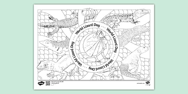 * NEW * World Lizard Day Colouring Montage (teacher made)