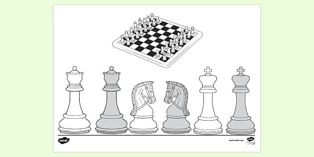 FREE! - Queen Chess Piece Colouring