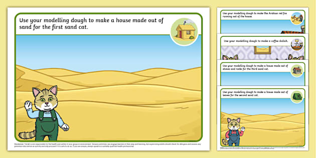 The three Sand Cats - Playdough Mats (Hecho por educadores)