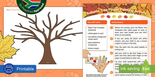 Finger Painting Fall Handprint Tree - A Little Tipsy