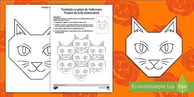 AVAP Teselație cu pisici de Halloween – Proiect de artă colaborativă