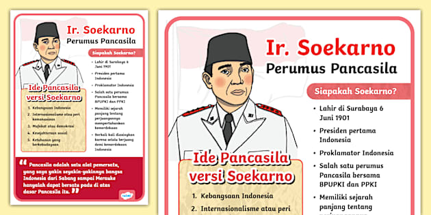 Poster Biografi Soekarno Perumus Pancasila Teacher Made