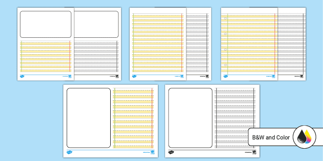 Printable Summer Lined Writing Paper for Kids Writing Paper Writing  Practice Paper Handwriting Paper Regular and Double Lined Paper 