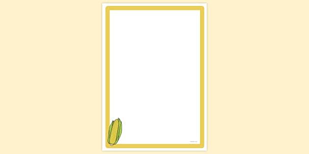 FREE! - Simple Blank Corn Page Border | Page Borders | Twinkl