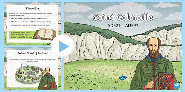 Saint Colmcille PowerPoint-Irish (Hecho por educadores)