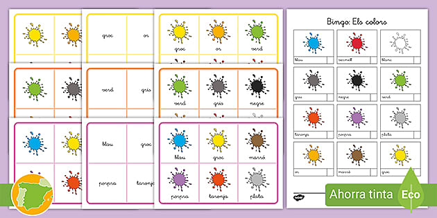 Bingo: Els colors - Català (profesor hizo) - Twinkl