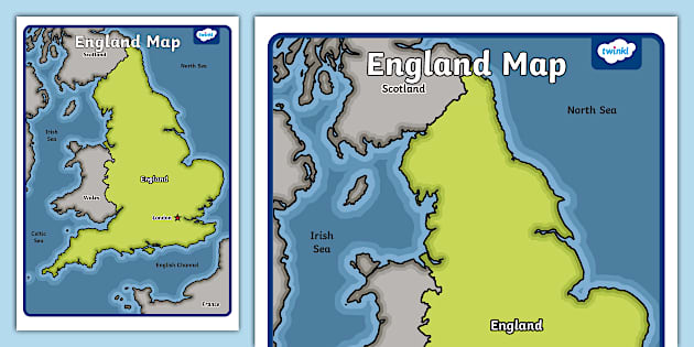 KS1 England Display Map - Geography - Twinkl