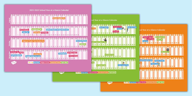 Ups Holiday Calendar 2022 2021-2022 School Year At A Glance Calendar (Teacher Made)