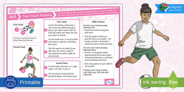 Grade 5 Invasion Games Skills Poster Two-Touch Passing