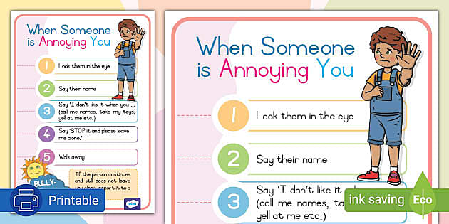 When Someone is Annoying You: Anti-Bullying Poster - Twinkl