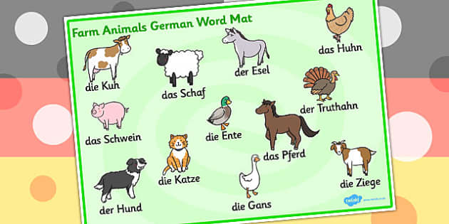 FREE! - Farm Animals Word Mat German (teacher made)