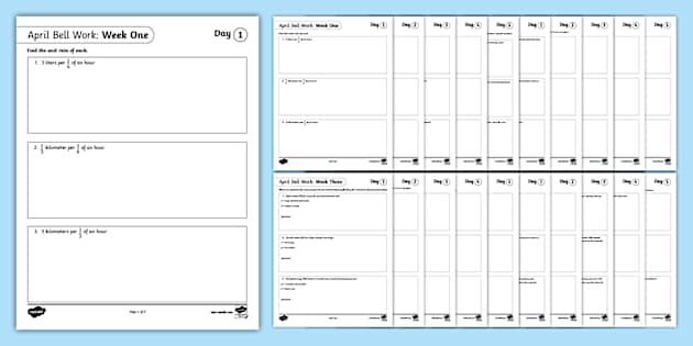 Seventh Grade Math April Bell Work Bundle (Teacher-Made)