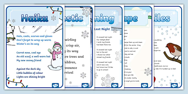 KS1 Winter Poems Examples - Poetry (teacher made) - Twinkl