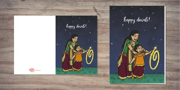 animated diwali cards drawing