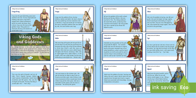 Viking Gods And Goddesses Fact Cards | Viking Gods For Kids
