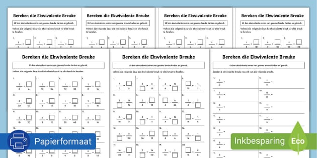 Ekwivalente Vorms van Gewone Breuke (teacher made) - Twinkl