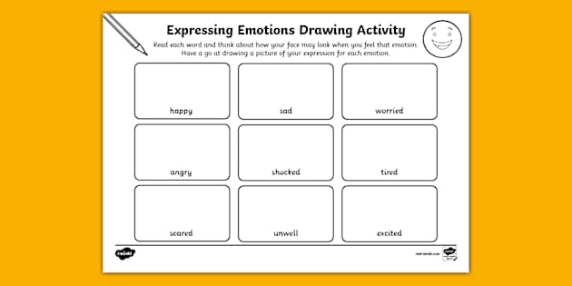 Expressing Emotions Drawing Activity (teacher made) - Twinkl