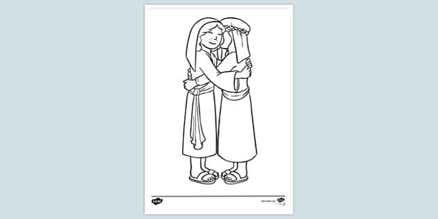 FREE! - Bible Colouring Page of Ruth and Naomi