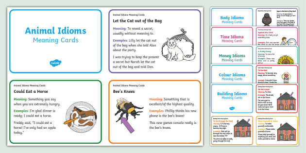 Idioms for Kids and their Meanings - Cards Pack - Twinkl