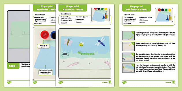 Fingerprint Minibeast Garden Craft (teacher made) - Twinkl