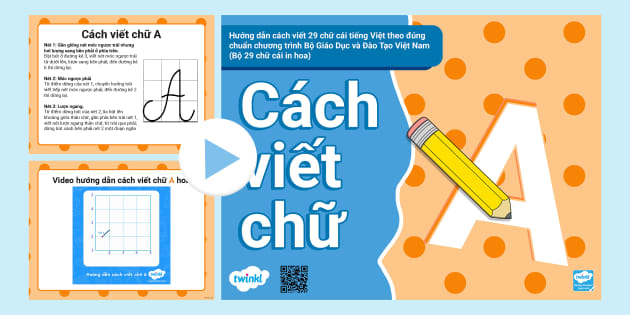 PowerPoint cách viết chữ A in hoa theo chuẩn BGDĐT