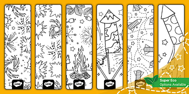 Firework-Themed Doodle Bookmarks | Download and Print