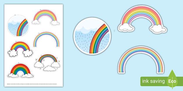 Small Rainbow Cut-Outs (teacher made) - Twinkl