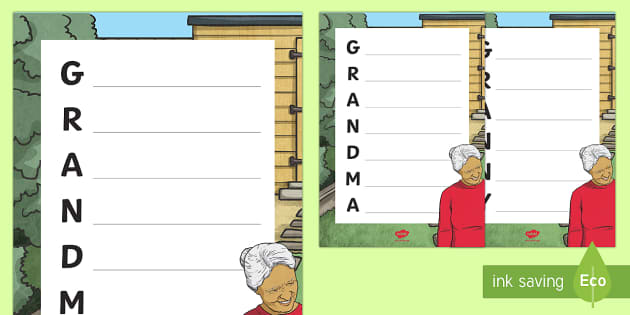 Acrostic Poem On Grandmother Template Twinkl Resources