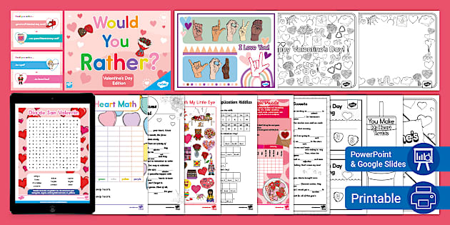 worksheet valentines day activities