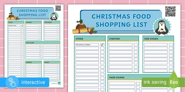 List of sales christmas foods