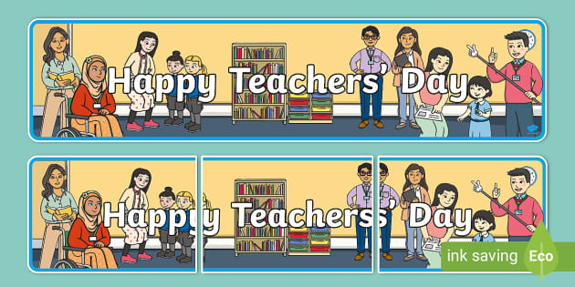 Singapore Happy Teachers' Day Banner - Twinkl