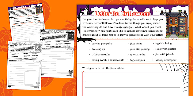 Letter to Halloween Writing Template (teacher made) Twinkl Letter to Halloween Writing Template (teacher made) Twinkl