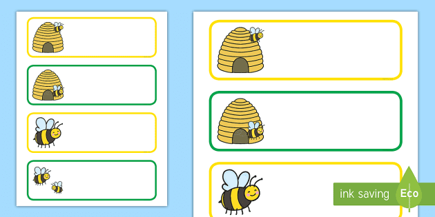 EDITABLE NAME TAGS BEE THEME by Learning with Louise