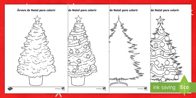 Mais de 30 páginas para colorir de árvores de Natal para crianças