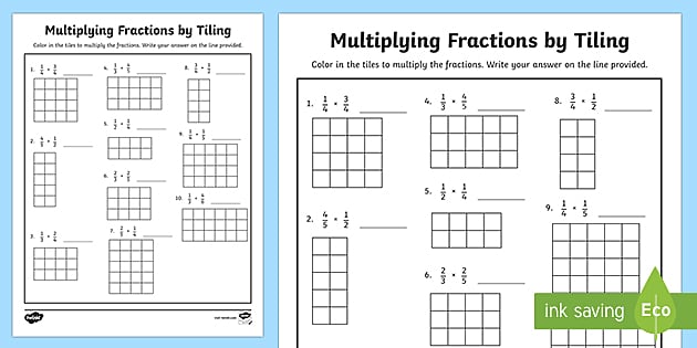 Multiplying Fractions by Tiling with Grids Activity - Twinkl